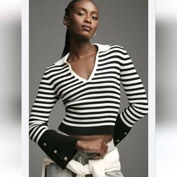 NWT $98 striped fitted Maeve Anthropologie top - Picture 1 of 9